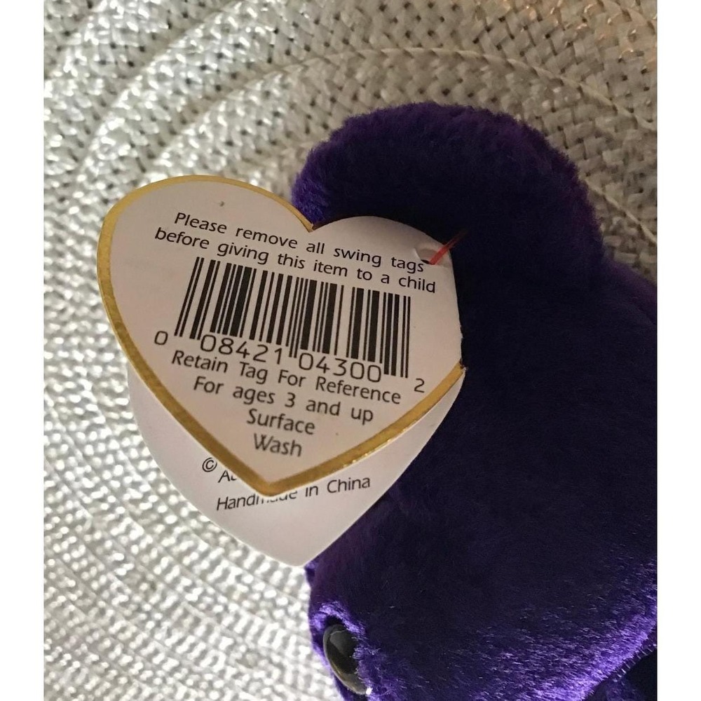 Ty Beanie Babies Princess Diana Plush Bears‎ 1997 PE Pellets Purple (3) Y2K Toys - Picture 9 of 16